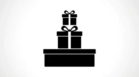 Minimalist Stack of Three Gift Boxes Silhouette Stock Illustration