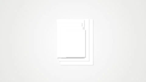 Minimalist Stack of White Paper Sheets Animating on a Clean Background Stock Footage 340348557