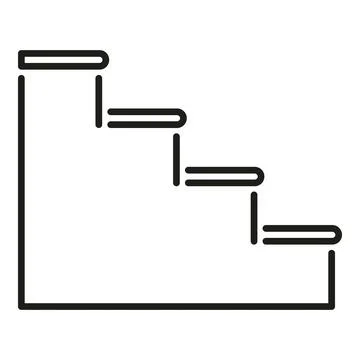 Minimalist stairs icon representing progress and steps 스톡 일러스트