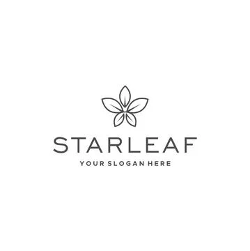 Minimalist STARLEAF leaves plants logo design Stock Illustration