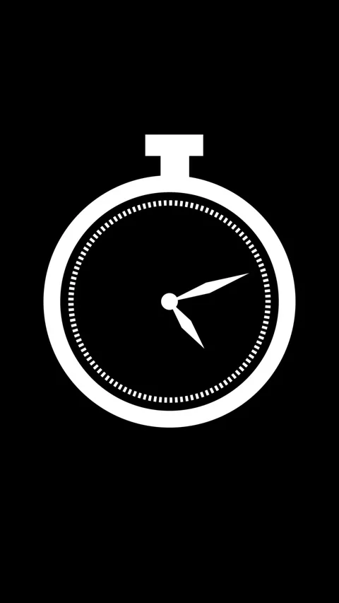 Minimalist stopwatch animation with rotating clock hands showing passing ti.. Stock Footage 331811754