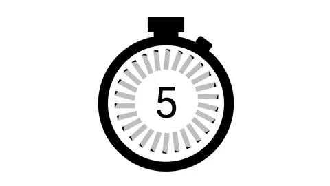 Minimalist stopwatch icon with a 10-second countdown from 10 to 1. Black numbers Stock Footage 317967812