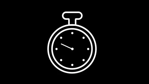 Minimalist stopwatch icon with black background Stock Footage 332042479