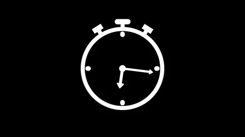 Minimalist Stopwatch Isolated Animation, Countdown Analog Clock Animation Stock Footage 307872620