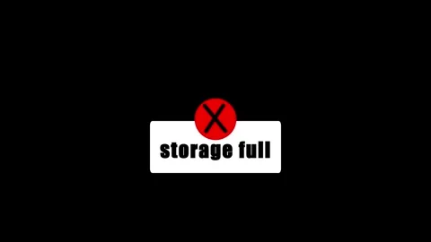 Minimalist storage full warning message on white background with red cancel.. 動画素材 331526722