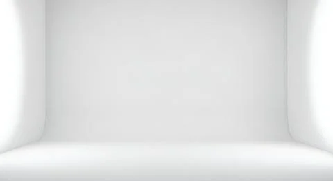 A minimalist studio photography backdrop with soft white lighting and a cle.. Stock Illustration