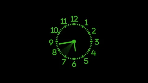 Minimalist Style Animated Analog Clock with Moving Hands Representing Passa.. Stock Footage 310199269