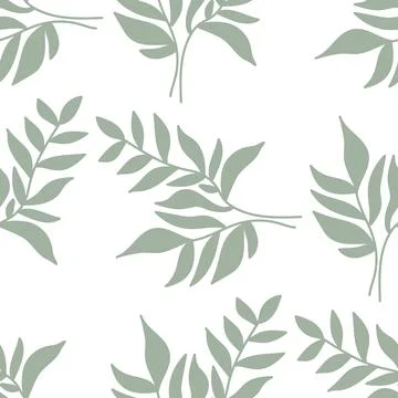 Minimalist style seamless vector with herbal elements. Stock Illustration