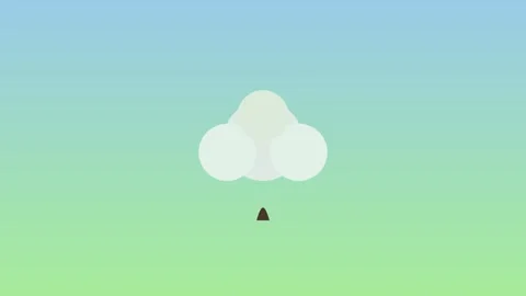 Minimalist Stylized Cloud Morphing into a Digital Tree with Circuit Accents.. Stock-Footage 345982317