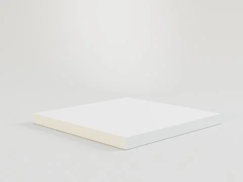 A minimalist, stylized graphic of a rectangular object on a plain surface, .. Stock Illustration