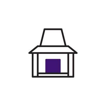 Minimalist stylized structure featuring geometric elements and shapes with .. Stockillustratie