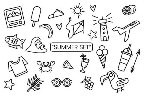 Minimalist Summer Beach Icon Illustrazione stock