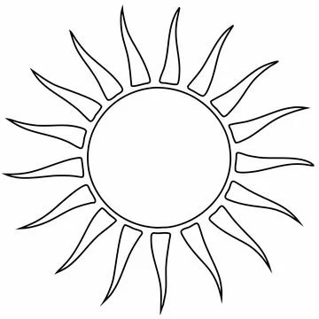 Minimalist sun design with radiating rays in circular pattern 스톡 일러스트