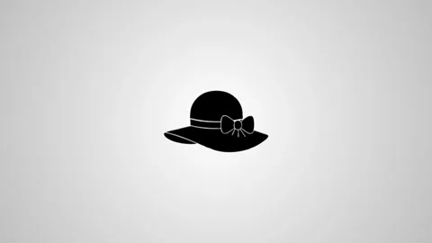 Minimalist sun hat animation appearing with shadow effect on neutral grey b.. Stock Footage 346496572