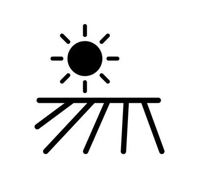 Minimalist Sun Icon with Horizontal Lines Representing Rays and Horizon Stock Illustration