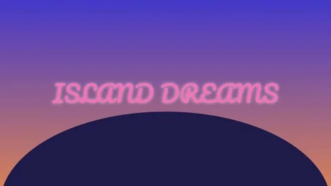 Minimalist Sunset Gradient Background with 'Island Dreams' Text Overlay Video stock 337501771