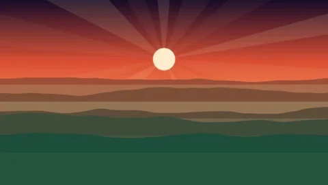 Minimalist sunset landscape motion background Stockbeeldmateriaal 346966638