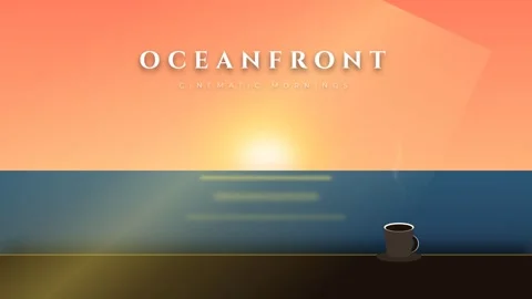 Minimalist Sunset View with Coffee Cup on Table Top Stock Footage 337502147