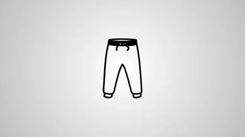 Minimalist sweatpants icon animation with clean outline style and smooth mo.. Stock Footage 346496403