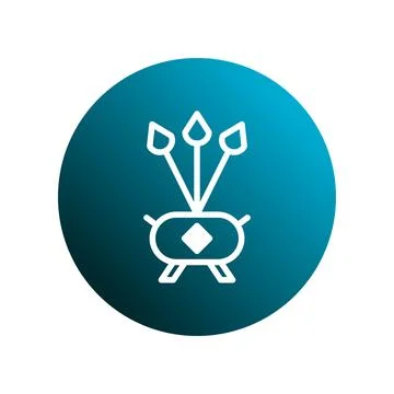 Minimalist symbol design featuring three stems rising from an oval base wit.. 스톡 일러스트