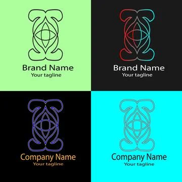 Minimalist Symmetrical Logo Stock Illustration