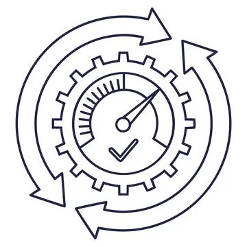 Minimalist System Performance Speed Icon Vector on White Stock Illustration