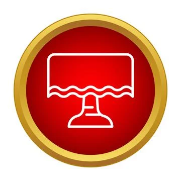 Minimalist table icon with red circle background Stock Illustration