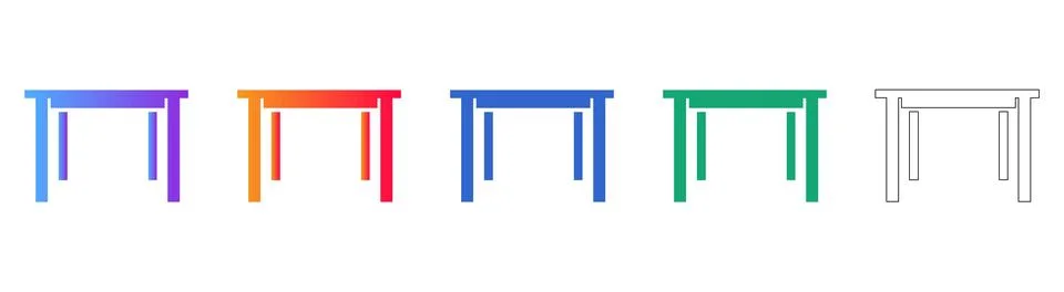 Minimalist Table Icon Set for Design Stock Illustration