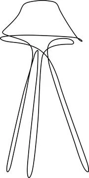 Minimalist table lamp sketch Vector Stockillustratie