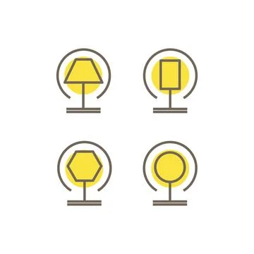 Minimalist table lighting interior set icon design vector Иллюстрация