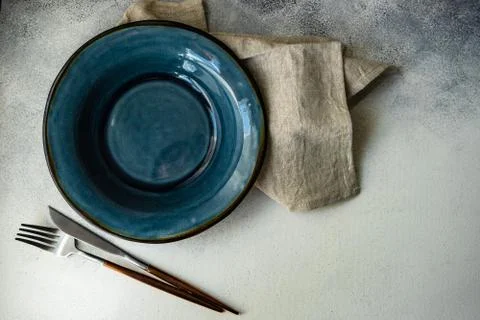 Minimalist table setting Stock Photos