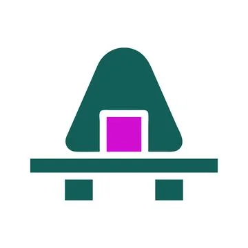 Minimalist table with triangle on top icon vector Stock Illustration