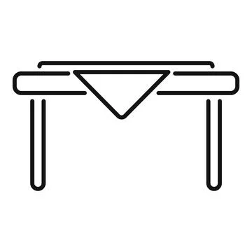 Minimalist tablecloth on rectangular table icon showing dining room furniture Illustrazione stock