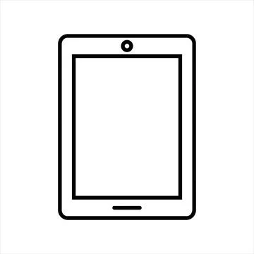 Minimalist tablet computer icon line art full details prompt 8K ultra quality Stock Illustration