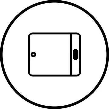 Minimalist Tablet Device Icon in Circle, Modern Technology Illustration Graph Illustrazione stock