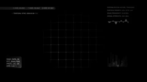 Minimalist Tactical Radar Grid Screen with Diagnostic Mapping Display Stock Footage 337767345