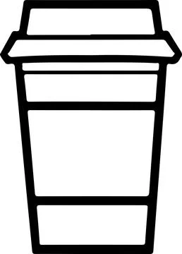 Minimalist Takeaway Coffee Cup Icon on White Background - Vector Illustration Stock Illustration