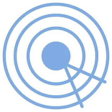 Minimalist target icon vector. Isolated light blue outline symbol Stock Illustration