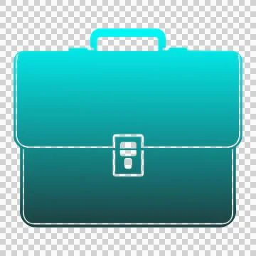 Minimalist teal briefcase with transparent background. Иллюстрация