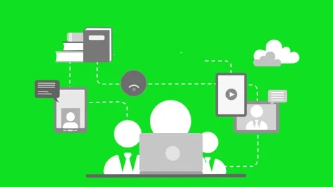 Minimalist Teamwork and Digital Communication Animation Видео 317853148