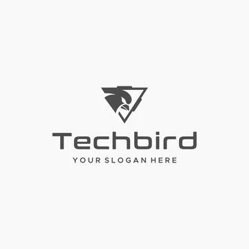 Minimalist Tech bird eagle triangle logo design Stock Illustration