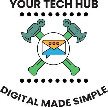 Minimalist tech logo design Stock Illustration