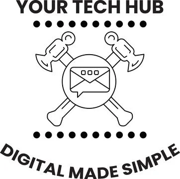 Minimalist tech logo design Stock Illustration