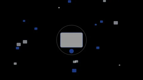 Minimalist tech motion background, with floating blue, and grey squares Video stock 342442148