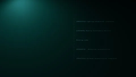 Minimalist Tech Terminal Interface Cyan Data Processing Log Screen Loop Stockbeeldmateriaal 341436190