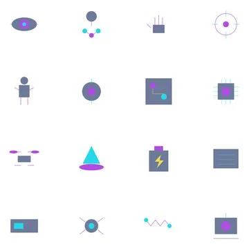 Minimalist Technology and Data Icon Set 库存插图