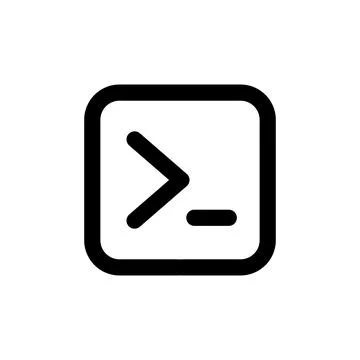 Minimalist terminal command prompt icon for software development UI. Stock Illustration