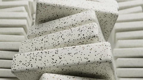 Minimalist Terrazzo Blocks Rotating 3D Stock Footage 340904205
