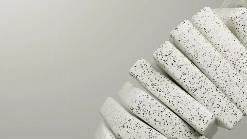 Minimalist Terrazzo Blocks Rotating 3D Stock Illustration