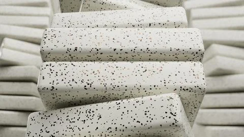 Minimalist Terrazzo Blocks Rotating 3D Stock Illustration